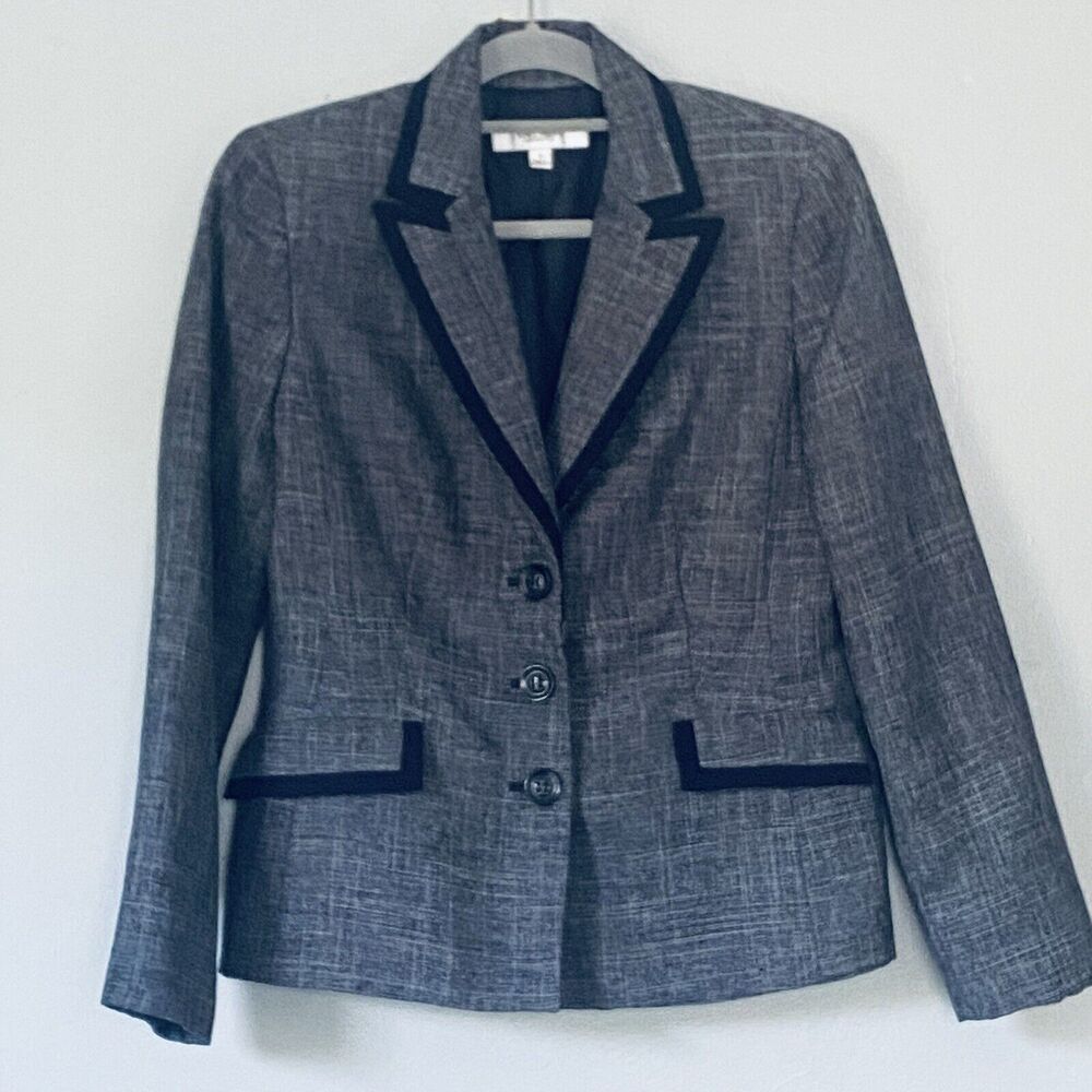 Jones Studio Separates Blazer Size 8 Navy Blue Classic Preppy Business NEW